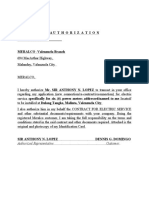Authorization Letter MERALCO