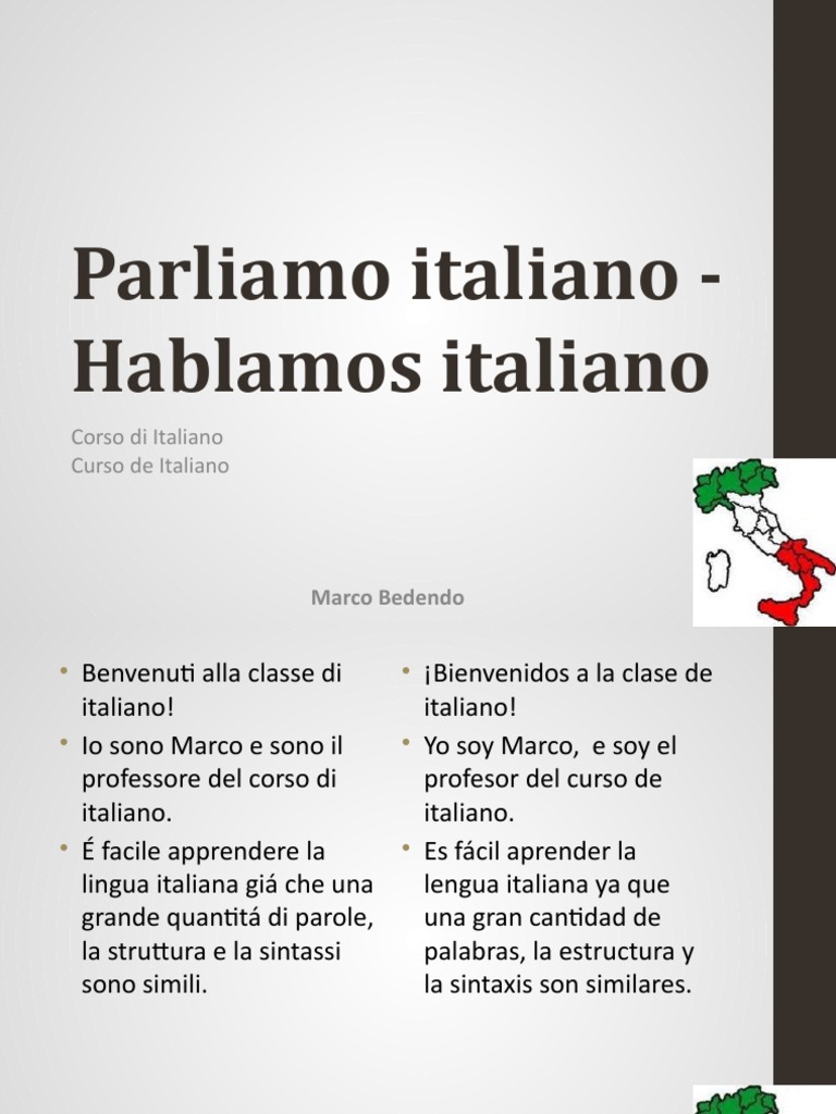 Parliamo Italiano | PDF
