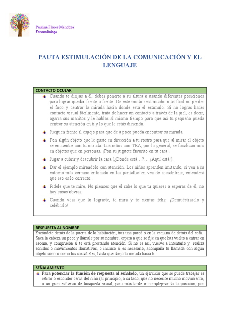 Estimulación del Lenguaje en Niños TEA | PDF