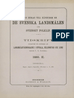 Svenska Landsmål Och Svenskt Folkliv - 1881 - e
