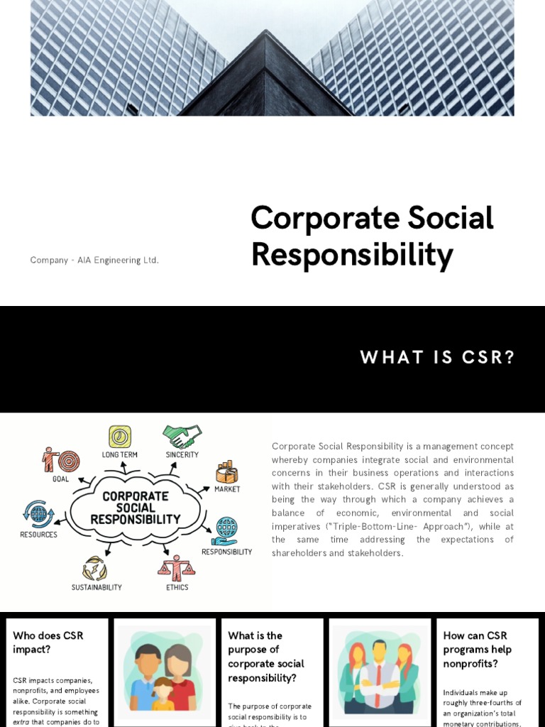Corporate Social Responsibility AIA Engineering | PDF | Corporate ...
