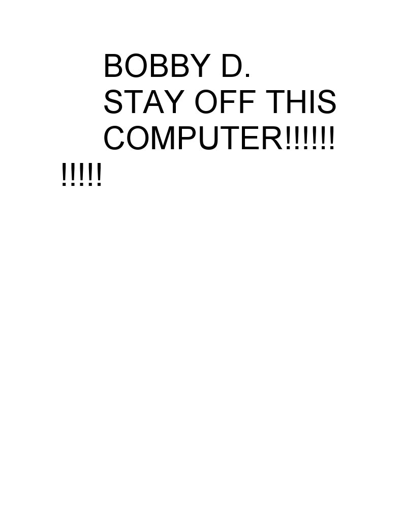 Bobby D's Computer Access Warning | PDF