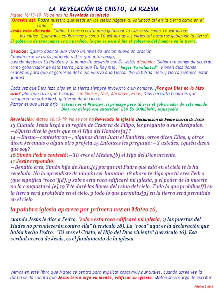 Revelación de Cristo y la Iglesia | PDF