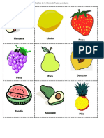 Loteria de Frutas y Verduras Espanol