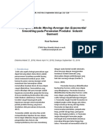 Penerapan Metode Moving Average Dan Exponential Smoothing Pada Peramalan Produksi Industri Garment