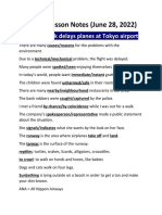 Level 4 Lesson Notes (June 28, 2022) : Turtle's Walk Delays Planes at Tokyo Airport