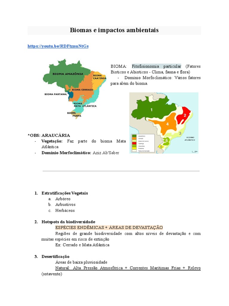 Impactos Ambientais nos Biomas Brasileiros | PDF | Floresta Amazônica ...