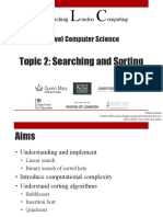 Topic 2: Searching and Sorting: A Level Computer Science