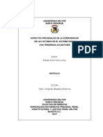 Aspectos Procesales de La Intervención de Las Víctimas en El Sistema Penal Con Tendencia Acusatoria