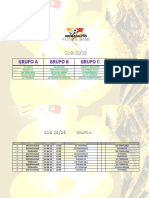 Horarios Cadete Sub 15 - 16