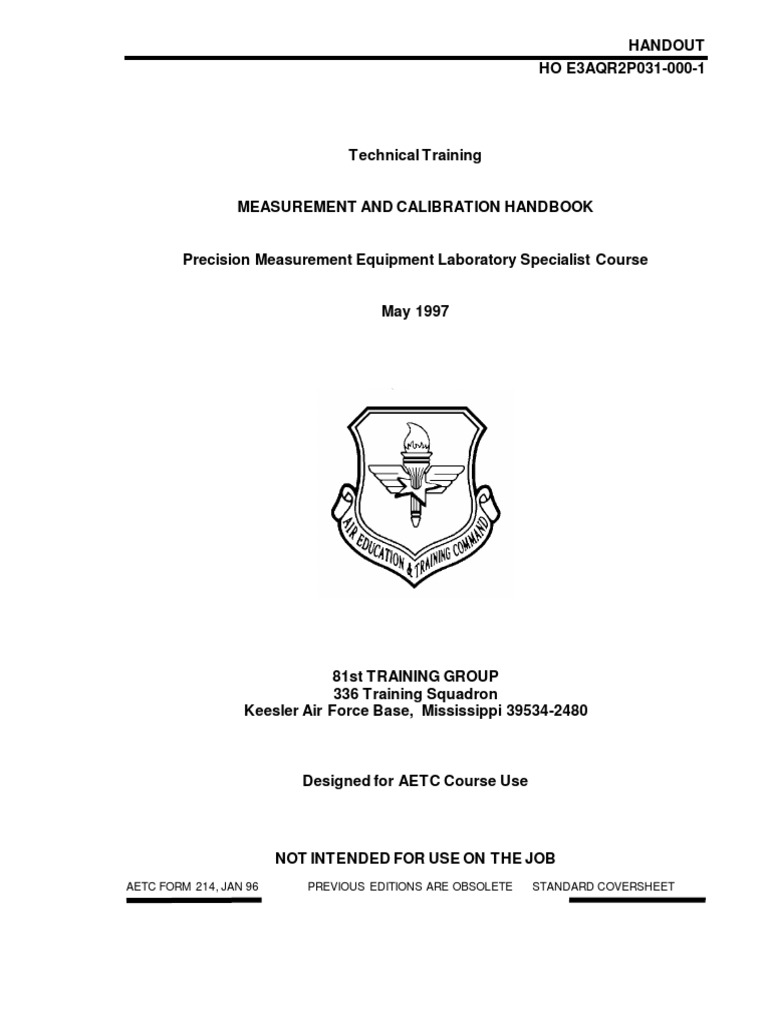 Measurement & Calibration Handbook PDF Trigonometric Functions Significant Figures