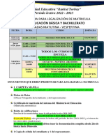 Cronograma de Matricula AL 16 y 17 de JUNIO