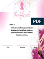 Certificado automaquiagem 4h curso conclusão