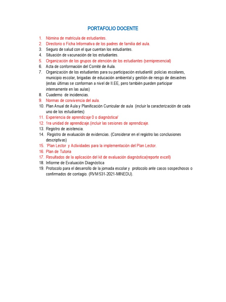Carátula para Portafolio Docente 2025 | PDF
