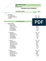 Detailed Cost Estimates: Earthworks