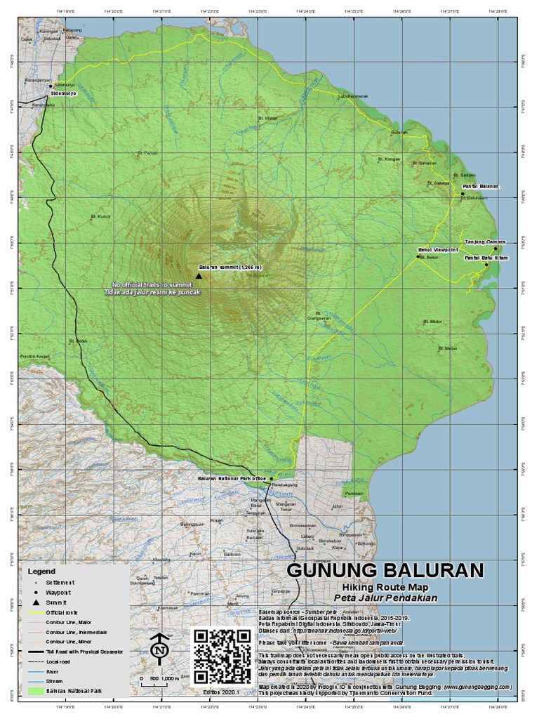 Gunung Baluran Hiking Route Map | PDF
