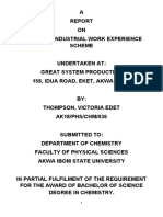 Students' Industrial Work Experience Report on Water Treatment