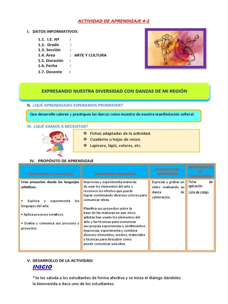 Actividades de Danza para Primaria | PDF | Bailes | Aprendizaje