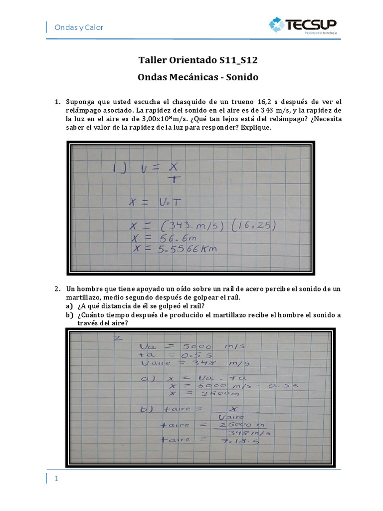 Ondas Sonoras y Cálculos de Distancia | PDF | Sonido | Decibel