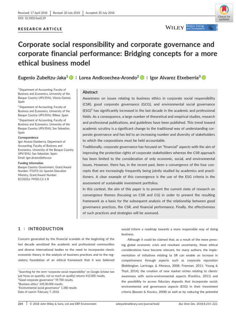 CSR, GCG, Financial Performance | PDF | Corporate Social Responsibility ...