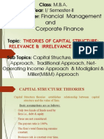 Financial Management and Corporate Finance: Theories of Capital Structure: Relevance & Irrelevance Approach