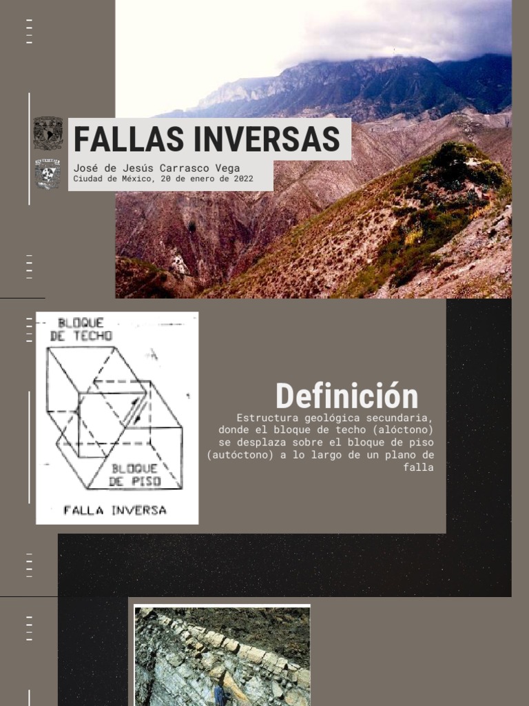 Definición y tipos de fallas inversas | PDF | Falla (geología) | Tectónica