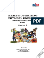 Health Optimizing Physical Education: Learning Activity Sheet (LAS) Quarter 4