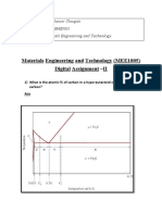 Materials Engineering and Technology (MEE1005) Digital Assignment - II