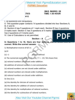 Rational Numbers Sample Paper Class 8 Maths