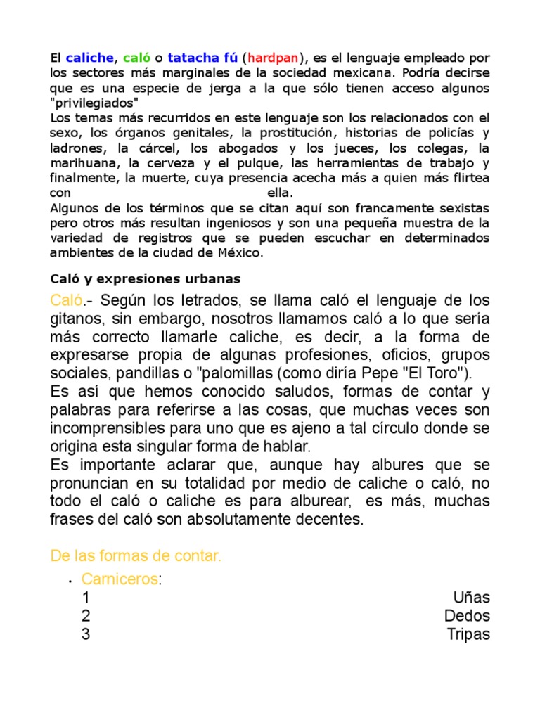 Caliche | PDF | Idiomas
