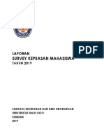 Laporan Survey Kepuasan Mahasiswa Tahun 2019