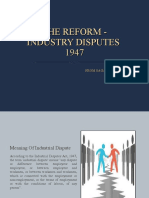 REFORM OF INDUSTRY DISPUTES - MEANING, OBJECTIVES AND METHODS OF SETTLEMENT