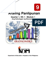 Araling Panlipunan: Quarter 1, WK 1 - Module 1