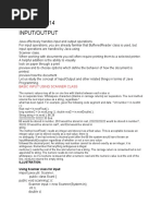 Input/Output: Basic Input Using Scanner Class