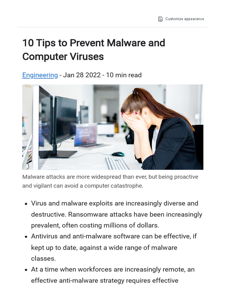 10 Tips to Prevent Malware Attacks | PDF | Malware | Computer Virus
