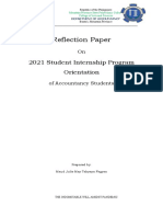 Reflection Paper: 2021 Student Internship Program Orientation