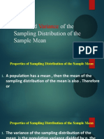 Mean and Variance of The Sampling Distribution of