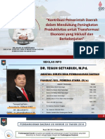 Kontribusi Pemerintah Daerah Dalam Mendukung Peningkatan Produktivitas Untuk Transformasi Ekonomi Yang Inklusif Dan Berkelanjutan