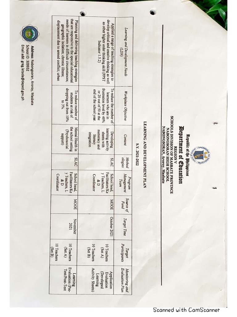 LEARNING AND DEVELOPMENT PLAN PDF visual data 3