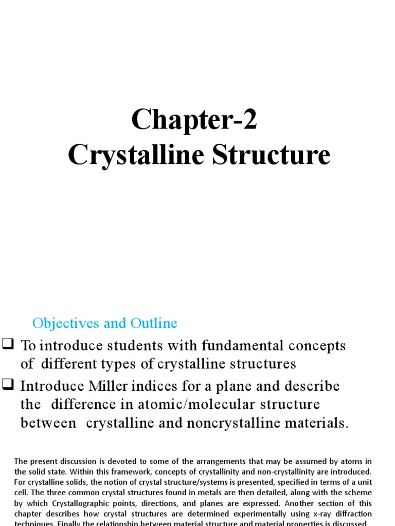 Overview of Crystalline Structures | PDF | Crystal Structure | X Ray ...