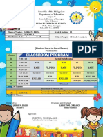 PUDO Elementary School Class Schedule