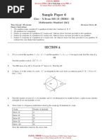 Sample Paper 6: Class - X Exam 2021-22 (TERM - II) Mathematics Standard