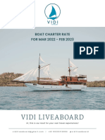 Vidi Liveaboard: Boat Charter Rate FOR MAR 2022 - FEB 2023