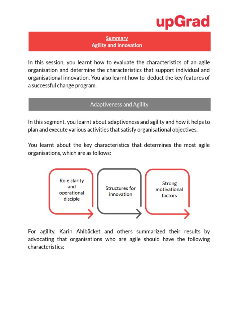 1 Agility and Innovation | PDF | Innovation | Change Management