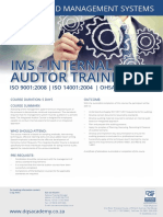 Ims - Internal Audtor Training: ISO 9001:2008 - ISO 14001:2004 - OHSAS 18001:2007