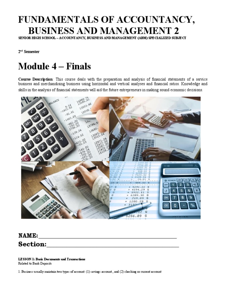 Finals Accounting Module | PDF | Cheque | Transaction Account