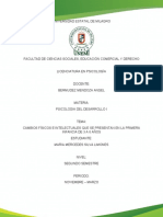 Cambios Físicos e Intelectuales Que Se Presentan en La Primera Infancia de 3 A 6 Años