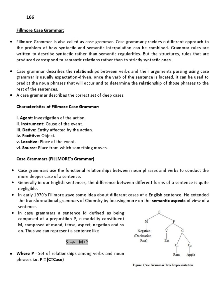 Fillmore Case Grammar PDF Verb Phrase
