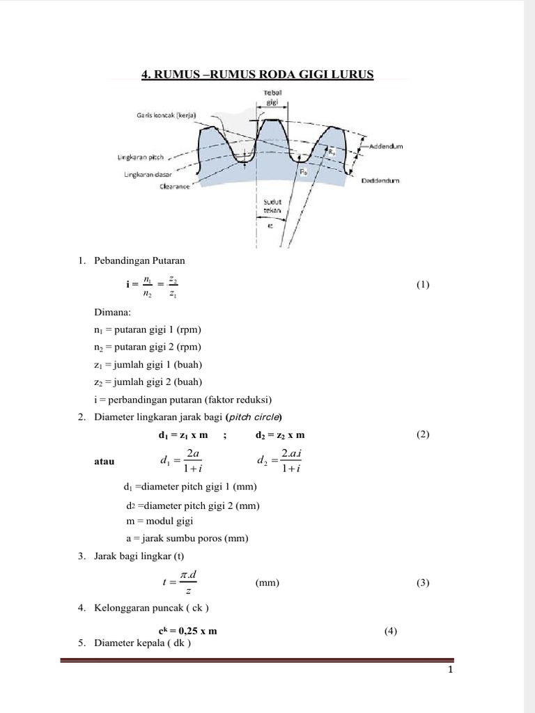 Rumus dan Contoh Soal Roda Gigi | PDF