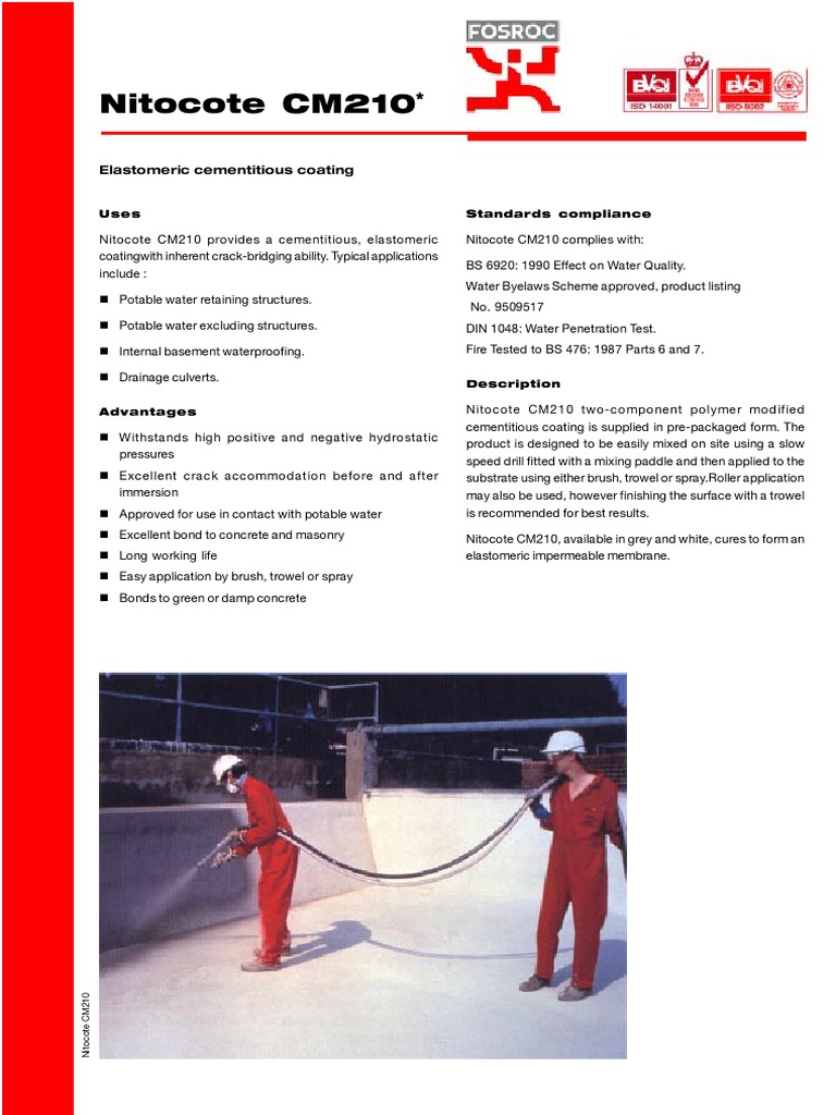 Nitocote CM210: Uses Standards Compliance | Download Free PDF ...